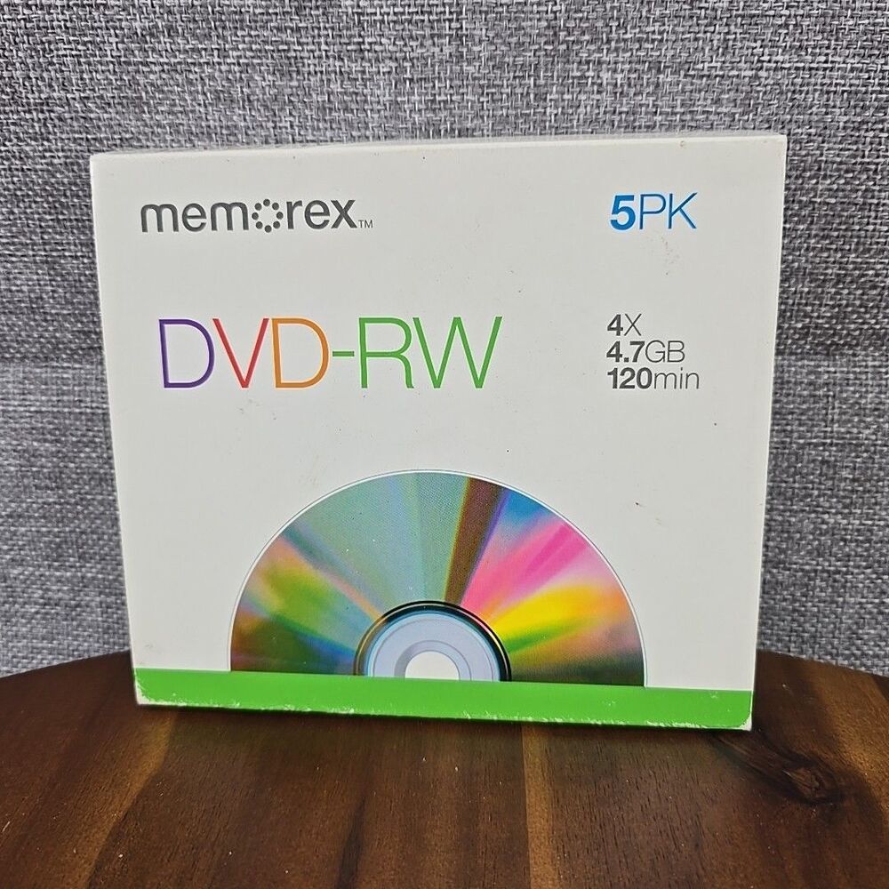 Memorex‎ DVD-RW  4.7GB - 4x - 120min - 5 pack New open package